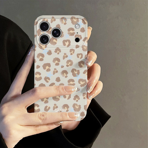 豹纹星星适用苹果18promax手机壳iPhone17pro高级16日韩15个性oppo14防摔套13十八新款华为荣耀小米vivo红米