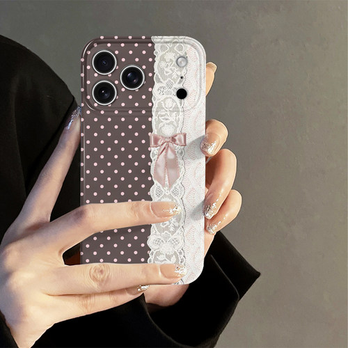 蕾丝波点适用iPhone18promax手机壳苹果17pro新款16日韩15个性14防摔套13十八秋冬华为荣耀oppo小米vivo红米