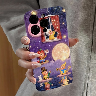 月亮星星人适用苹果17promax手机壳iPhone16pro卡通ip15pro新款13潮牌14防摔套12华为oppo荣耀11小米vivo红米