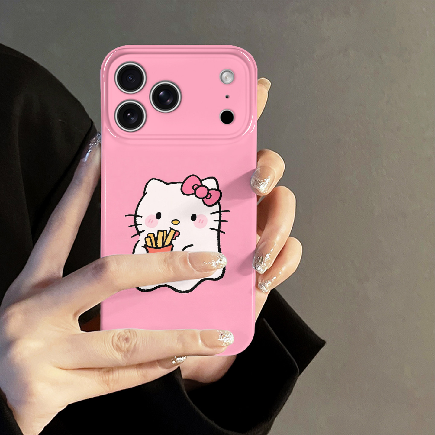 薯条kt猫适用苹果17pro手机壳iPhone16promax简约iP15pro新款14卡通13防摔套oppo12小米可爱华为荣耀vivo红米