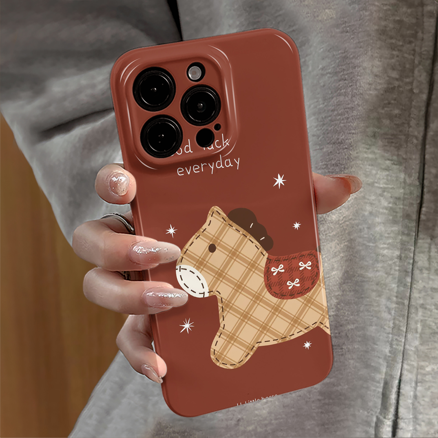 格纹小马适用苹果17promax手机壳iPhone16pro新款iP15pro卡通14红色13防摔套oppo12小米马年华为荣耀vivo红米