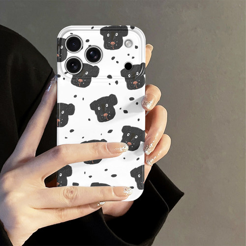 波点小狗适用iPhone18promax手机壳苹果17pro简约16日韩15卡通oppo14防摔套13十八新款华为荣耀小米vivo红米