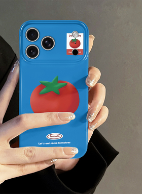 简约番茄适用iPhone17promax手机壳苹果16pro个性iP15pro新款14小众13防摔套oppo12小米日韩华为荣耀vivo红米