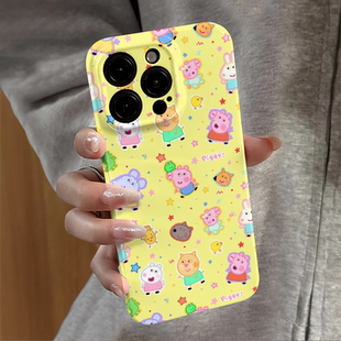 适用苹果16promax手机壳女iPhone15pro新款mate小猪佩奇14华为16e红米13小米oppo可爱xsmax防摔vivo套12荣耀1