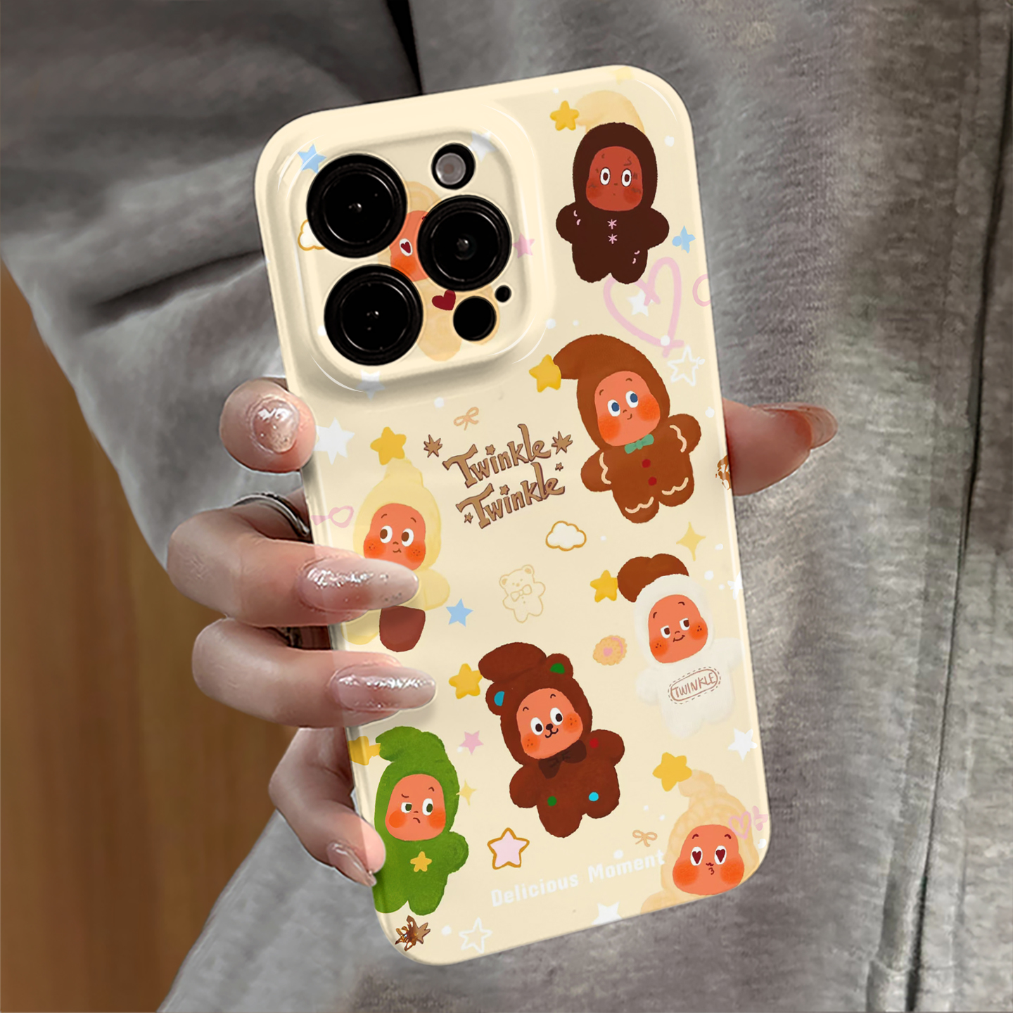 满屏星星人适用苹果17pro手机壳iPhone16promax卡通15pro新款13可爱14防摔套12华为oppo荣耀11小米vivo红米e