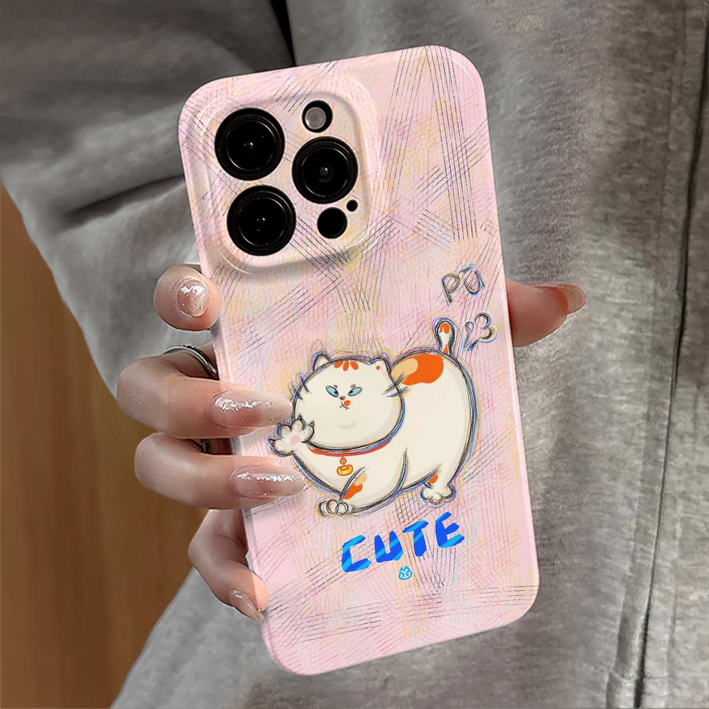 抓痕猫咪适用苹果17pro手机壳iPhone16promax卡通iP15pro新款13/14防摔套小众12华为oppo荣耀11小米vivo红米e