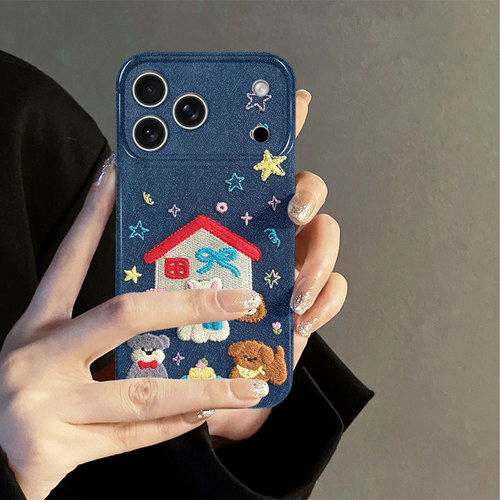 牛仔小狗适用苹果18promax手机壳iPhone17pro潮牌16日韩15个性oppo14防摔套13十八新款华为荣耀小米vivo红米