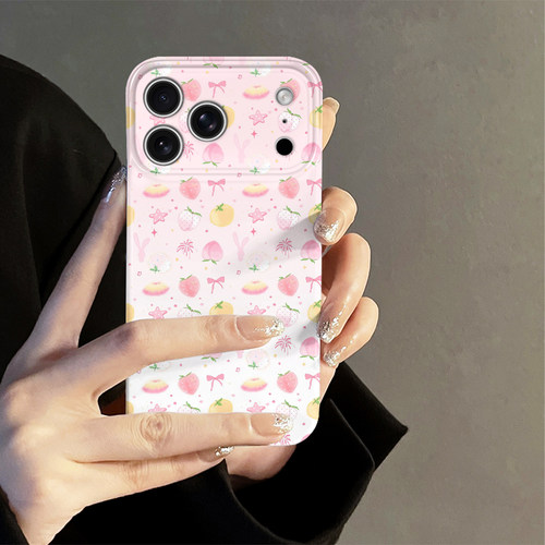 满屏水蜜桃适用苹果17pro手机壳iPhone16promax新款15pro日韩14少女13防摔套oppo12华为小米个性荣耀vivo红米