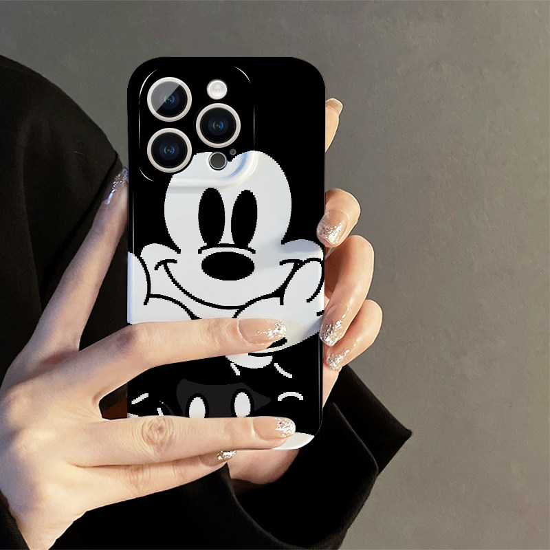 ins风日韩黑色米奇适用iphone15promax苹果14新款13全包mini防摔xr简约小众高级感12菲林8plus11手机壳女,3C数码配件,手机保护套/壳,淘宝优惠券,粉丝福利购,淘宝优惠卷