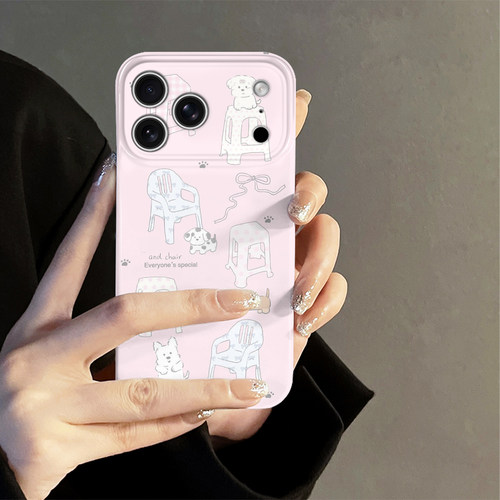 小狗椅子适用苹果18promax手机壳iPhone17pro简约16日韩15可爱oppo14防摔套13十八新款华为荣耀小米vivo红米