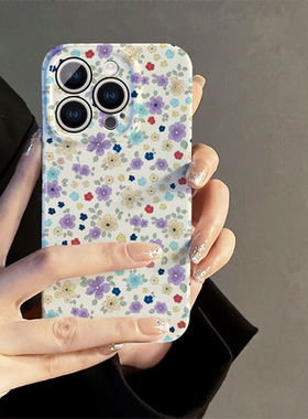 适用小米15pro手机壳女红米k70新款简约Mi14紫色花朵note14全包k60小众civi4硬壳13防摔12保护套pr菲林ultra