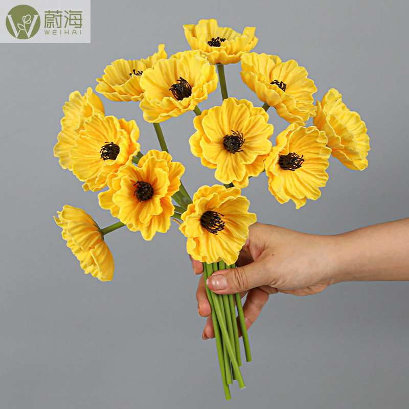 仿真花罂粟花南瓜芯假花