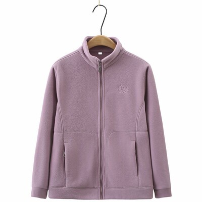 妈妈摇粒绒外套女中老年女装春秋装上衣老奶奶太太春装时尚抓绒衣