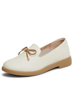 天美意软底英伦乐福鞋平底鞋女复古单鞋小皮鞋2025春新款CCJ57AA5