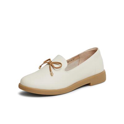天美意软底英伦乐福鞋平底鞋女复古单鞋小皮鞋2025春新款CCJ57AA5