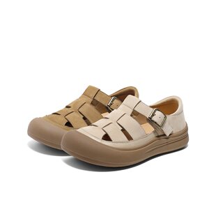 包头厚底猪笼鞋 百丽女鞋 新款 25夏季 子D6T1DBK5 子编织透气罗马凉鞋