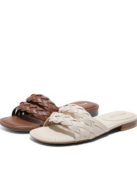 百丽女鞋子幸运结编织平底拖鞋可外穿2025新款度假风凉拖D6V1DBT5