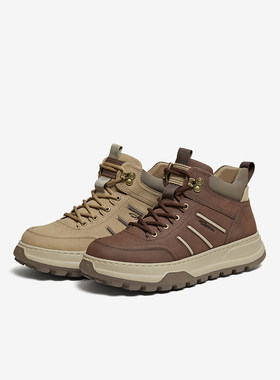 百思图25冬季新款高帮厚底马丁靴时尚潮流街头运动男短靴W8M73DD5