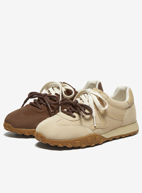 Bata小松饼阿甘鞋女2025春季商场新款厚底透气休闲运动鞋6587DAM5