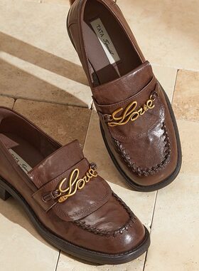 专柜正品他她2025秋季新款女鞋时尚休闲小皮鞋舒适乐福鞋7JW22CA5