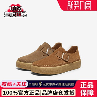 S8062AM5 松糕厚底平底女单鞋 百思图2025春新款 真皮运动休闲勃肯鞋