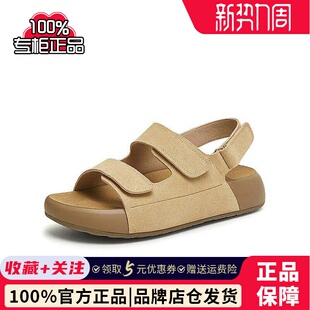 2025夏新款 女外穿凉鞋 4QY02BL5 女沙滩运动凉鞋 TATA他她厚底勃肯鞋