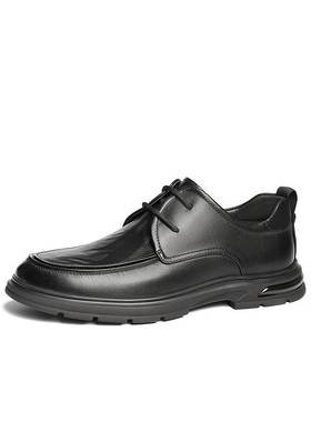 森达休闲皮鞋男2025春季新款商场同款简约系带平底皮鞋1VG01AM5