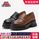 拔佳2026春款 女鞋 时尚 专柜正品 百搭复古英伦风厚底乐福鞋 21201AA6