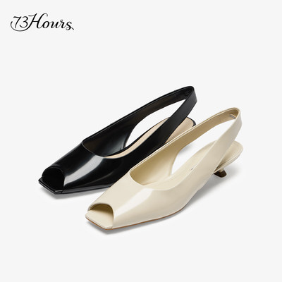 73hours女鞋弥敦道春季新款鱼嘴凉鞋女法式低跟单鞋AAG95AH5