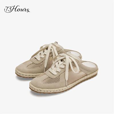 73hours女鞋春季新款老钱风德训穆勒拖百搭休闲半拖鞋AAG62AJ5