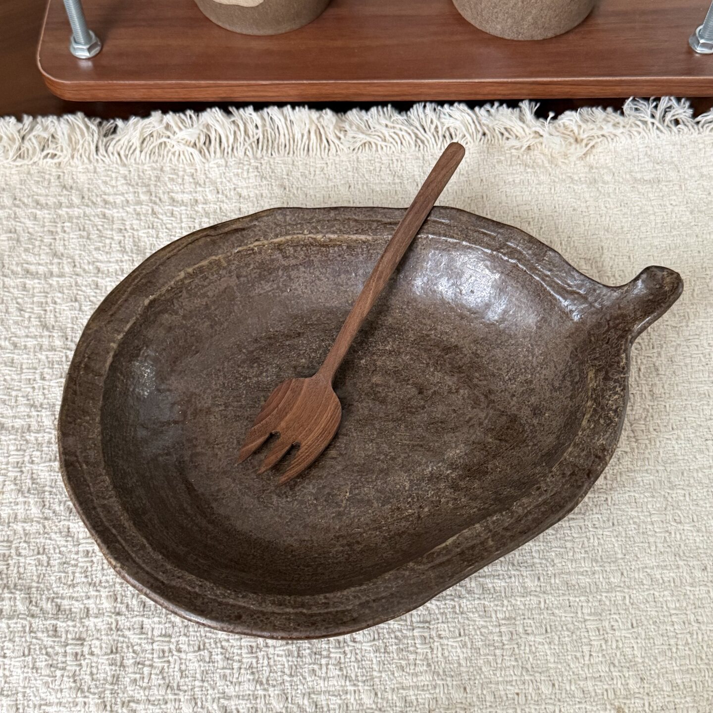 日式景德镇粗陶面碗手工餐盘陶瓷盘子果盘复古菜盘家用甜品餐具盘