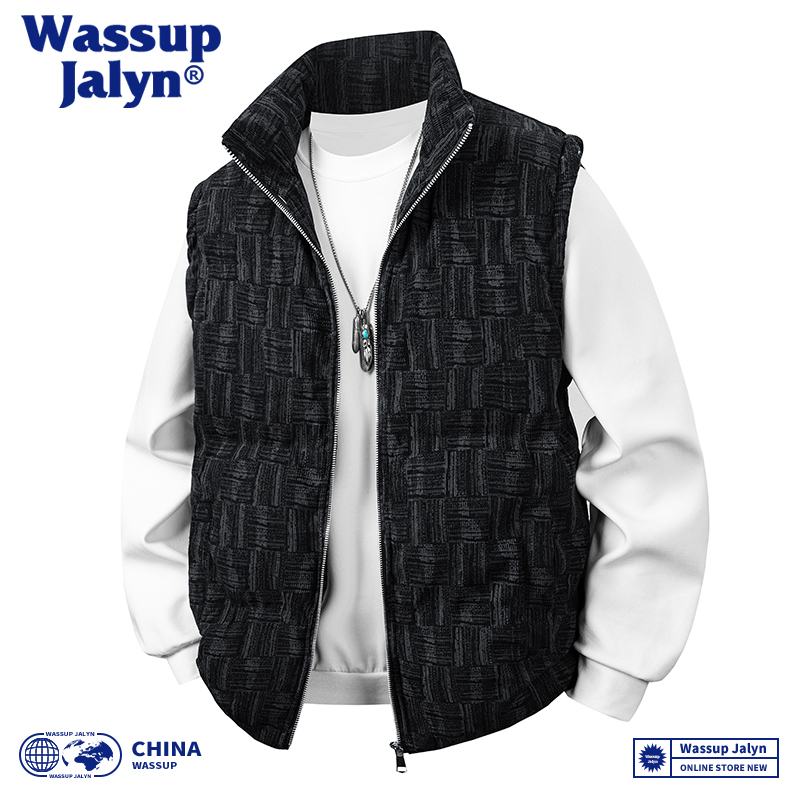 WASSUPJALYN无袖立领棉服马甲
