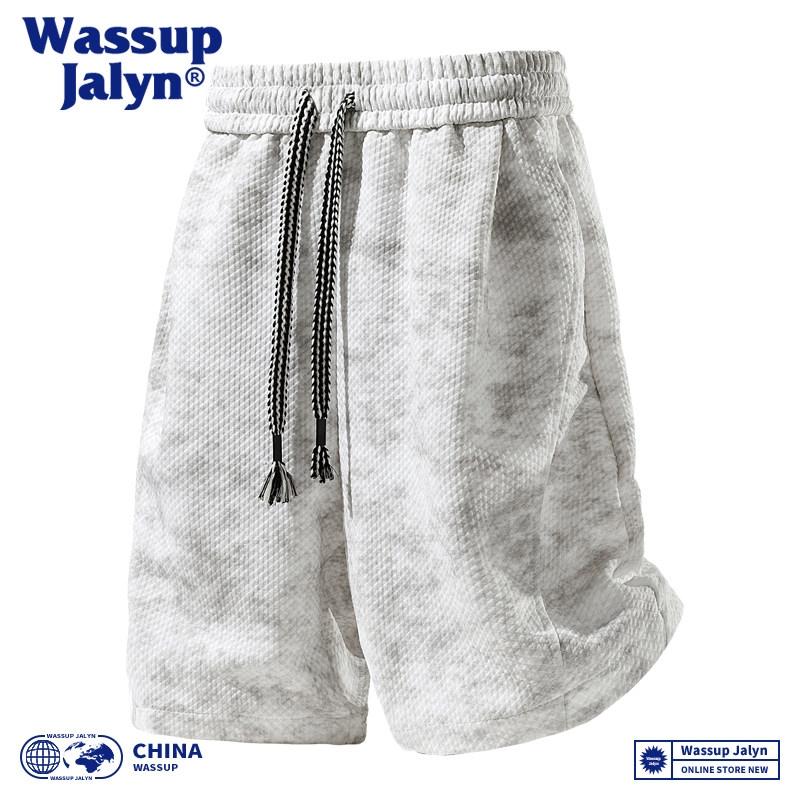 WASSUP JALYN美式休闲短裤男款夏季痞帅直筒宽松阔腿运动五分裤男