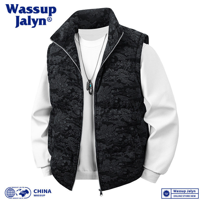 WASSUP JALYN迷彩立领棉马甲男士秋冬季新款加厚保暖坎肩棉衣外套,男装,常规马甲,淘宝优惠券,粉丝福利购,淘宝优惠卷