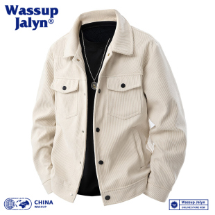 WASSUP JALYN外套男款2026春秋新款日系翻领宽松休闲工装夹克衣服