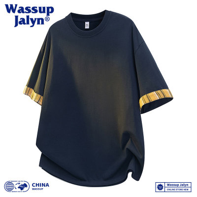 WASSUPJALYN潮牌拼接短袖T恤