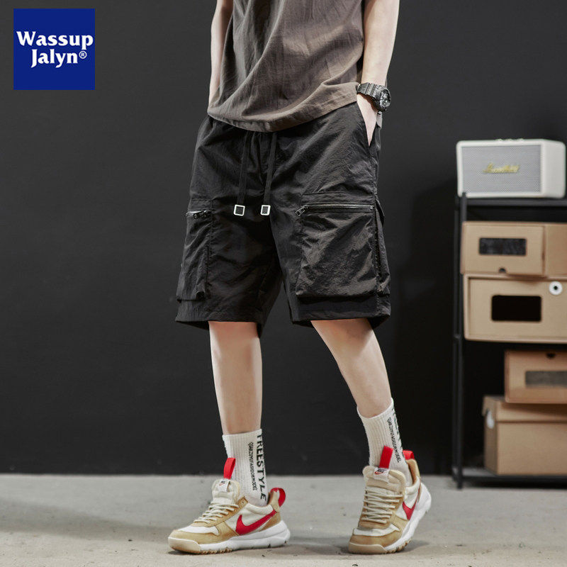 WASSUP JALYN工装休闲短裤男夏季薄款宽松运动大码速干冰丝五分裤,男装,短裤,淘宝优惠券,粉丝福利购,淘宝优惠卷