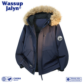 毛领座山雕羽绒棉服男女秋冬季 WASSUP JALYN工装 连帽加厚棉衣外套