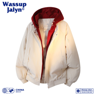 WASSUP JALYN羽绒棉服男女2025秋冬假两件加厚棉衣巨好看棉袄外套