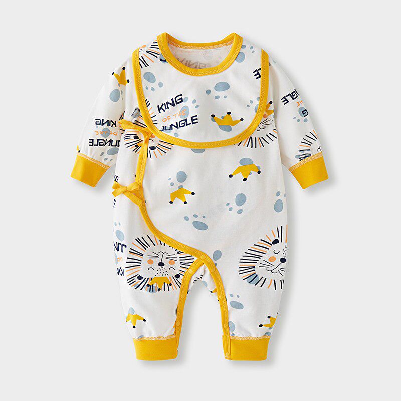 婴儿连体衣春秋装纯棉新生儿睡衣家居服宝宝外出服哈衣爬爬服