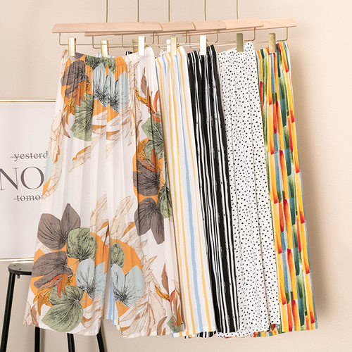 Casual print wide-leg pajama pants woman  休闲印花阔腿睡裤女