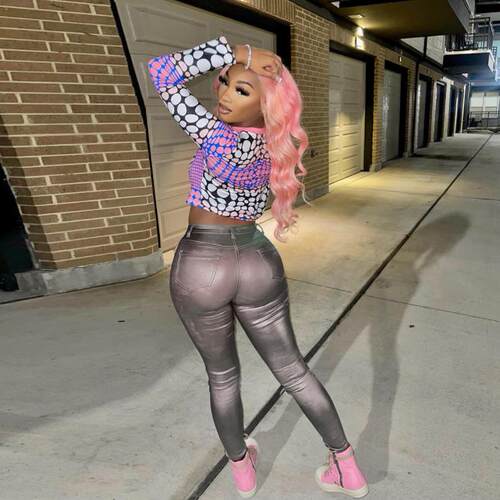 Solid color sexy mesh pencil pants woman纯色性感网纱铅笔裤女