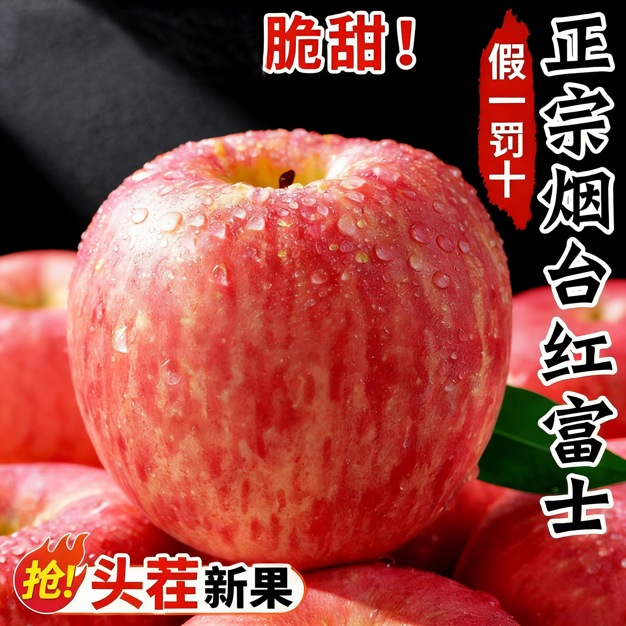 山东烟台红富士苹果栖霞脆甜当季