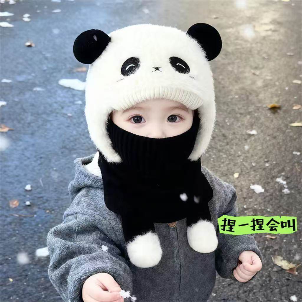 儿童帽子秋冬季加绒加厚男女童毛绒帽围脖可爱宝宝防风护耳一体帽,服饰配件/皮带/帽子/围巾,二件套,淘宝优惠券,粉丝福利购,淘宝优惠卷