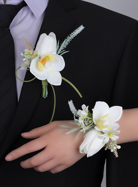 高档伴娘手腕花新娘新郎仿真胸花