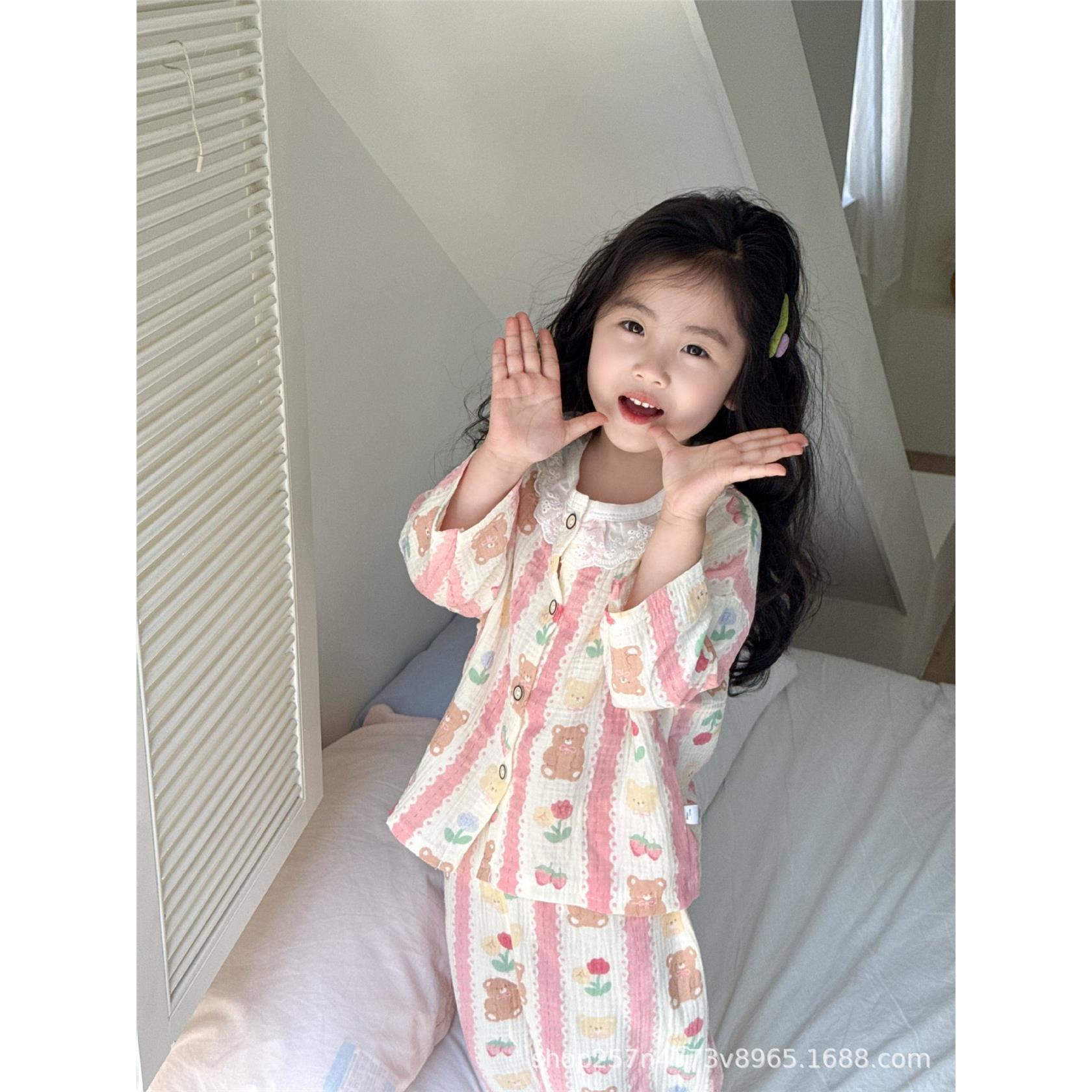女童睡衣春夏季儿童长袖