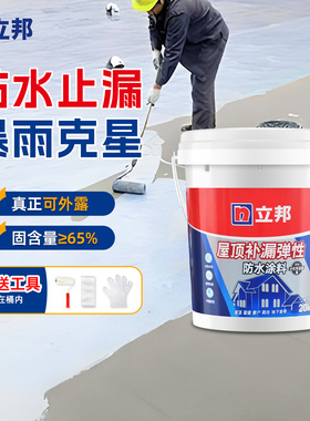 立邦屋顶防水涂料房顶裂缝沥青漏水聚氨酯外墙楼顶补漏堵漏防水胶