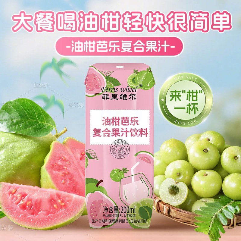 菲里维尔油柑芭乐复合果汁饮料含NFC果汁清爽润甜饮品便携装整箱