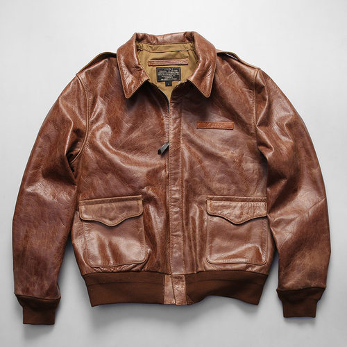 A2大逃亡黄牛皮飞行员夹克