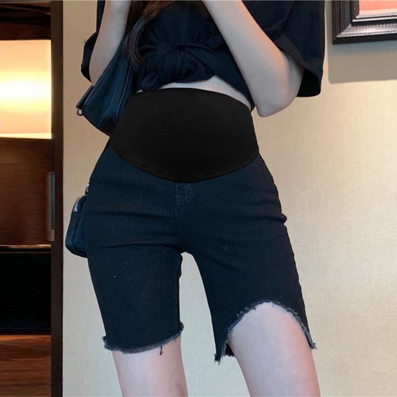 孕妇短裤女夏季h薄款孕妇裤子夏款外穿牛仔短裤大码打底五分裤夏